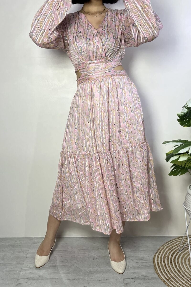 Pink Floral Printed Maxi Dress
