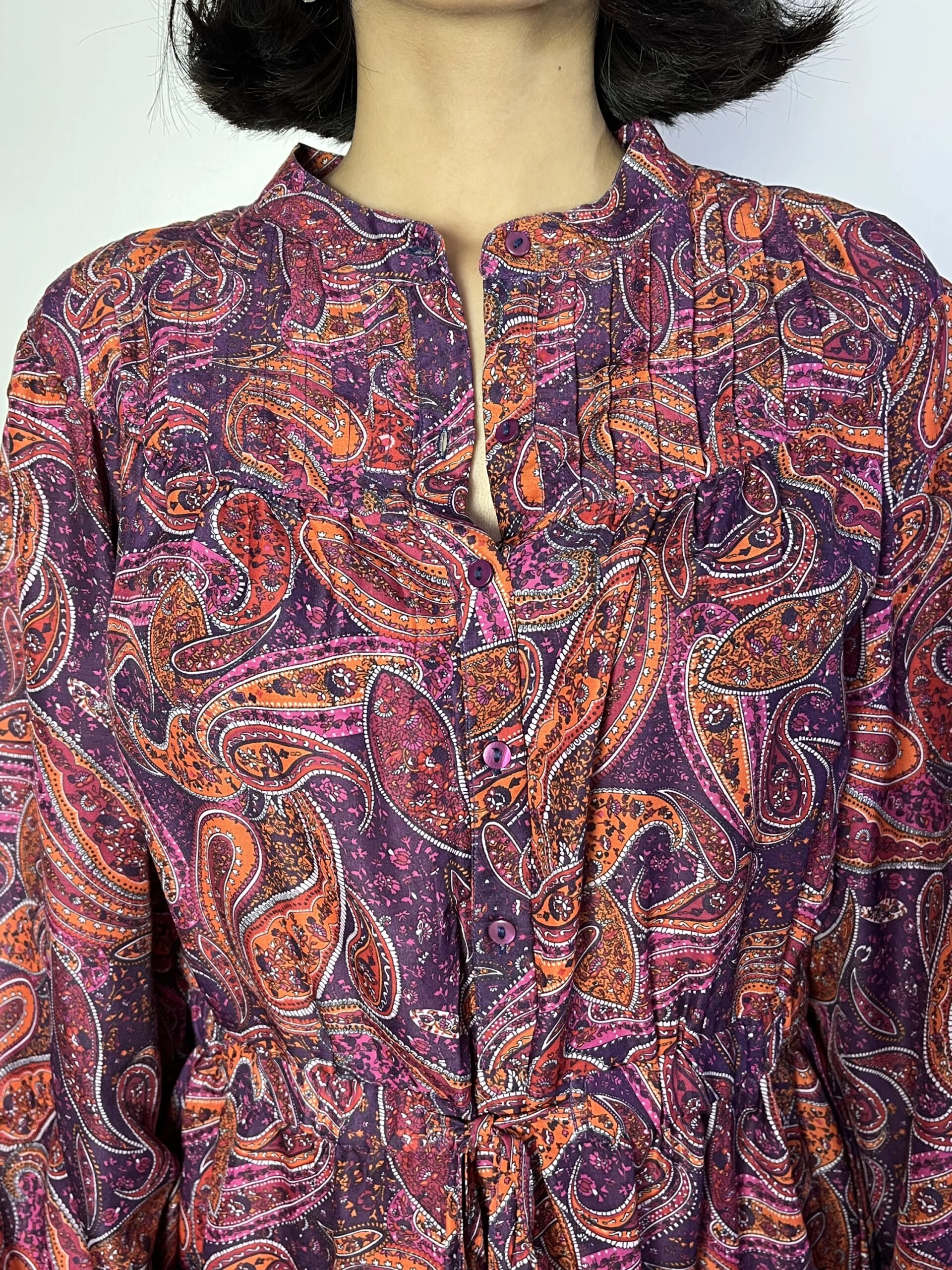 Purple Paisley Printed Dress
