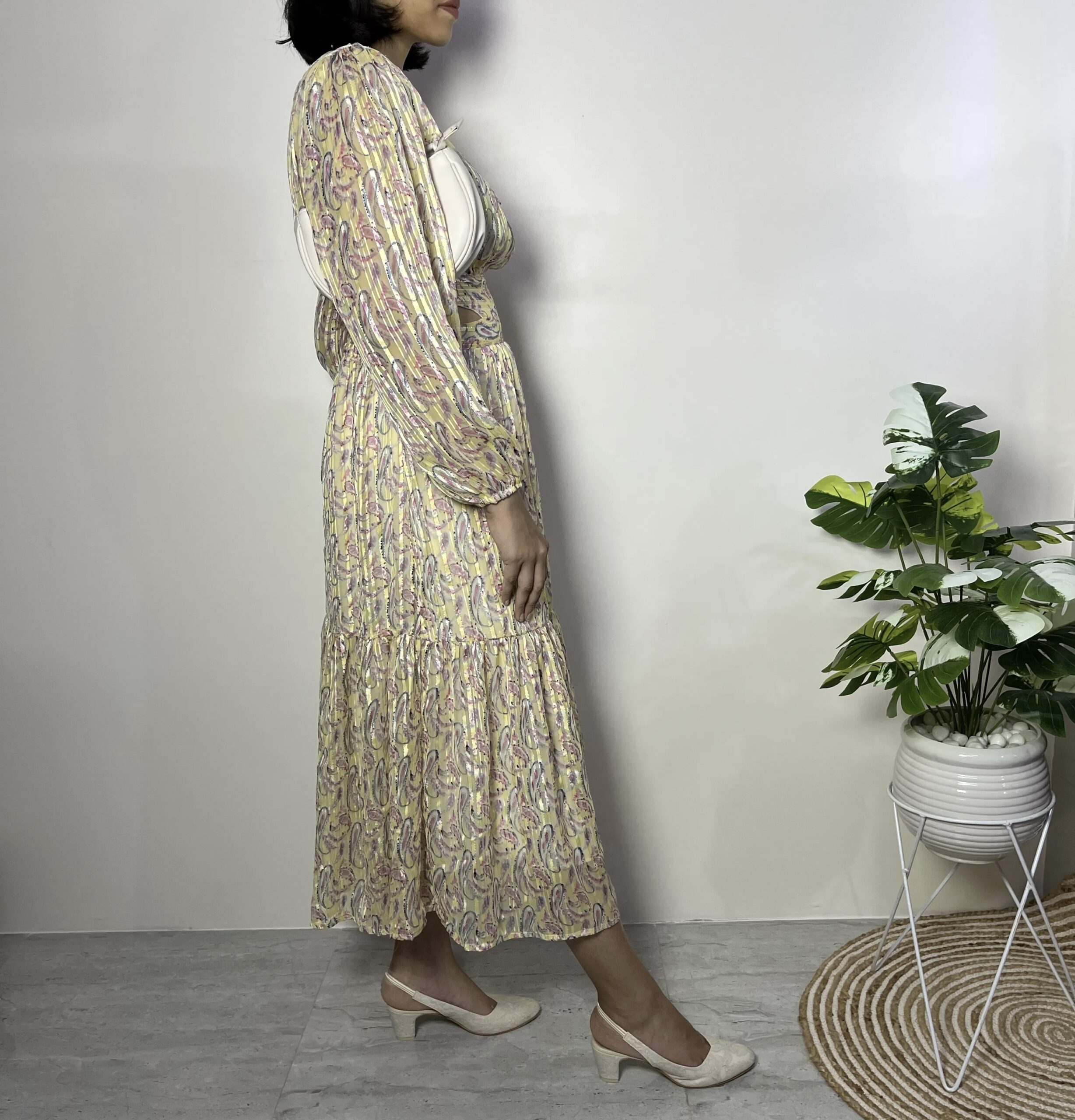 Yellow Floral Printed Maxi Dress